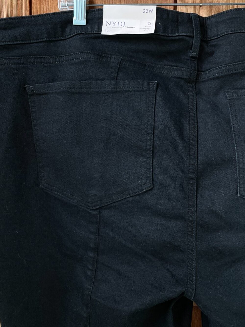 NWT NYDJ Sheri Slim Black Denim Stretch Crop Jeans in Women's 22W - Picture 10 of 16